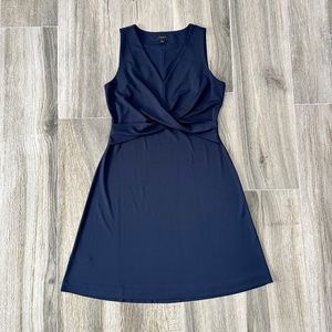 Ann Taylor Stretch Blue Dress, Sleeveless Small Petite, Knit Fabric, Size SP